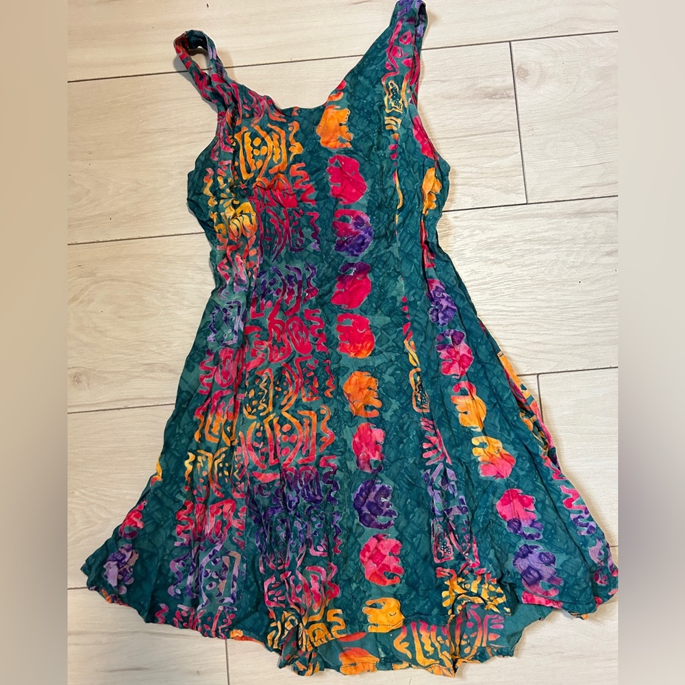 Flowy colourful tie dye dress